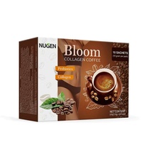 Café instantané amincissant au collagène Bloom, saveur chocolat, goût doux et crémeux, goût amer neutre, sans gluten, poudre blanche, boîte