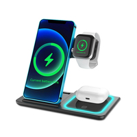 Support de charge sans fil magnétique pliable 3-en-1 pour téléphone Qi et montre connectée