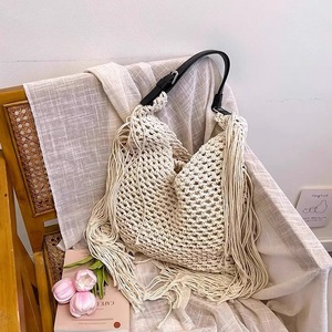 Nouveau <span class=keywords><strong>sac</strong></span> artisanal en corde <span class=keywords><strong>de</strong></span> coton ajouré pour femme, <span class=keywords><strong>sac</strong></span> décontracté à bandoulière en paille, grand <span class=keywords><strong>sac</strong></span> <span class=keywords><strong>de</strong></span> plage grande capacité - Product Image 6