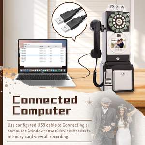 Antikes Hochzeits-Gästebuch mit Telefonfunktion – Vintage Audio-Video-Gästebuch zur Nachrichtenaufnahme für besondere Anlässe - Product Image 2