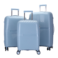 Ensemble de 3 valises intelligentes à roulettes en PP, noir, bleu, rouge, bagages de voyage à roulettes en PP