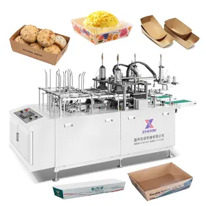 High Quality Disposable Cake Food Box Forming Automatic Paper Carton Tray Erecting Making Machine