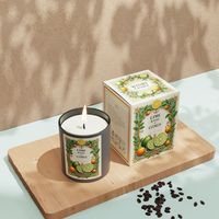 A08M Offre Spéciale Bougie cadeau en cire de soja parfumée au citron vert et aux agrumes avec couvercle en métal et étiquette personnalisée personnellement