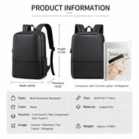 Sac à dos pour ordinateur portable grande capacité pour homme, en tissu imperméable, 15,6 pouces, sac de voyage, sac de bureau, prix d'usine