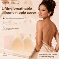 Cache-tétons en silicone respirant, 74 aérations, adhésif central sans colle, imperméable, réutilisable, effet liftant, soutien-gorge adhésif pour robe dos nu