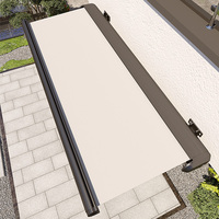 Auvent de Porte Extérieur Résidentiel Électrique Rétractable, Abri de Patio en Aluminium