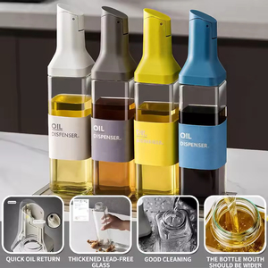 Bottiglia Dispenser <span class=keywords><strong>per</strong></span> <span class=keywords><strong>Olio</strong></span> d'Oliva in Vetro Trasparente da 400ml (14oz), Bottiglia Premium <span class=keywords><strong>per</strong></span> Cucina con Coperchio - Product Image 5