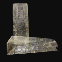 Sac cadeau personnalisé en plastique transparent recyclable de 30 microns d'épaisseur, imprimé en gravure dorée, pour emballage alimentaire, fond carré