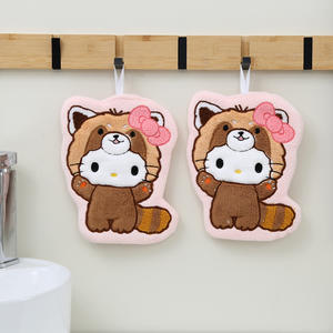 Cute Cartoon Kuromi Embroidery Hanging Quick-Dry <strong>Children's</strong> Small Kitchen Coral Fleece <strong>Hand</strong> Towel - Product Image 4
