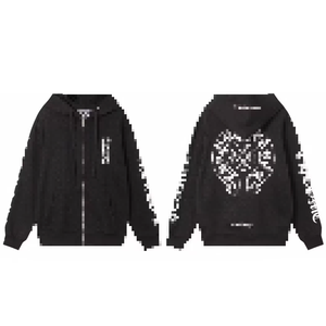 <span class=keywords><strong>Felpa</strong></span> <span class=keywords><strong>con</strong></span> cappuccio casual Chrome Hearts 2024 <span class=keywords><strong>con</strong></span> cerniera, 100% cotone, stampa digitale a tinta unita, vestibilità ampia per la stagione invernale - Product Image 4