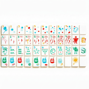 Luxury Classic Acrylic <b>Mahjong</b> Tiles <b>Set</b> with Colorful Patterns and Numbers for 4 Players Durable Portable Game - Product Image 1