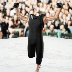<b>Black</b> Wrestling Singlet MMA <b>Romper</b> Quick Dry Stretch Sports Apparel for Adults - Product Image 3