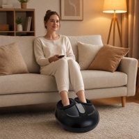 Masseur de pieds à rouleaux avec airbag et chaleur, 3 programmes, 5 niveaux, housse lavable, minuterie réglable, pour la maison et le bureau