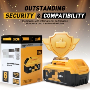 <span class=keywords><strong>Batería</strong></span> de potencia mejorada de <span class=keywords><strong>20V</strong></span> y <span class=keywords><strong>6Ah</strong></span> compatible con equipos inalámbricos <span class=keywords><strong>Dewalt</strong></span>, estructura interna fina, excelente rendimiento de disipación de calor - Product Image 5
