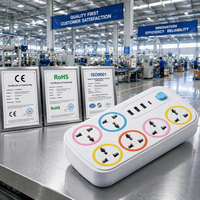Multiprise avec cordon d'extension de 1,8 m, station de charge 3 ports USB + 1 port Type-C, adaptateur multi-prises avec prise AU pour le marché australien