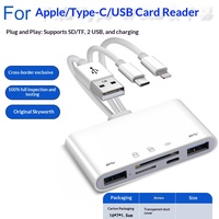 Lecteur de cartes USB Type-C 3-en-1 compatible avec les cartes SD pour ordinateurs portables et appareils mobiles - Accessoire numérique multifonction