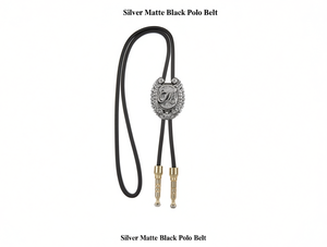 Cintura Polo in Metallo Argento Opaco Nero con Fibbia in Lega - Product Image 1