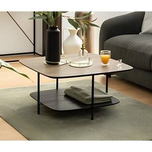 TAVOLINO DA CAFFÈ HODIA, 75X75 CM, ALTEZZA 38 CM, NERO E MARRONE - Product Image 1