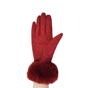 OEM ODM all'ingrosso alla moda guanti graziosi Touch Screen Puffy braccialetto ragazza in pelle sintetica con guanti in finta pelle scamosciata per il ciclismo - Product Image 6