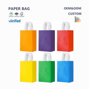 Bolsas de Compras Personalizadas de Papel Kraft Reciclable con Asa para Promoción Empresarial, Exposiciones y Comida para Llevar - Product Image 1