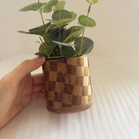 Boîte de rangement en bois personnalisée, design moderne, pot de fleurs en bois avec gravure laser, imperméable et durable pour la maison