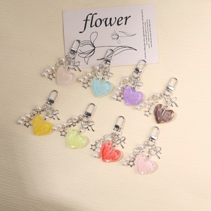 Korean Style 3D Cartoon Resin Heart Pendant-Durable &amp; Eco-Friendly <strong>Keychain</strong> with Star &amp; Bow for Bag &amp; Phone Decoration - Product Image 3