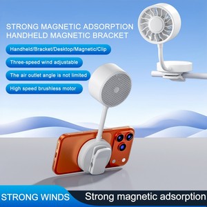 Ventilador Portátil con Clip Magnético, Plegable, con Manguera Flexible, Recargable por USB, 2000mAh, 3 Velocidades, Manos Libres, Mini Ventilador para Teléfono, Hogar, Hotel - Product Image 4