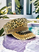 Casquettes de fête en gros 3 MOQ, rouge, blanc, bleu, à sequins, style capitaine, avec lunettes steampunk et pointes pentagramme, pour le 4 juillet, festivals, plage et fêtes en extérieur