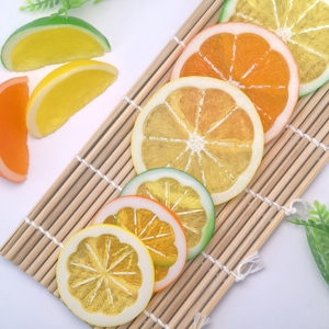 Commercio all'ingrosso 100 pz/lotto 3D di plastica artificiale fette di frutta al limone per Scrapbooking cassa del telefono cucina <span class=keywords><strong>camera</strong></span> stoviglie decorazione - Product Image 3