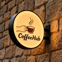 Enseigne lumineuse personnalisée en acrylique double face, étanche IP65, pour publicité extérieure, enseignes lumineuses suspendues pour café