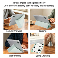 Funda Ultra Delgada con Textura Ondulada Tipo Origami para iPad Pro M4 Air M2 11 13 Pulgadas, Funda Protectora Antigolpes con Amortiguación de Aire, Carcasa Corrugada
