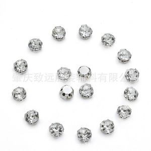 Piedras de imitación redondas de 7 mm con tres agujas tipo D, color oro, diamante blanco, para ropa, zapatos, accesorios de bricolaje. - Product Image 2