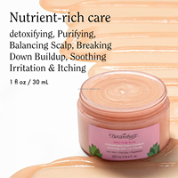 Scrub Kulit Kepala Detox Peppermint Aloe Vera Pink Clay Private Label untuk Mengontrol Minyak dan Ketombe