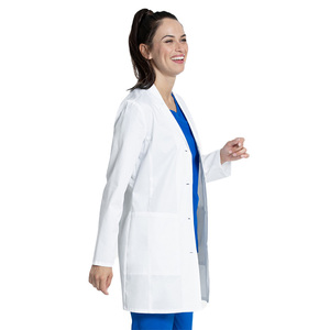 Bata de laboratorio de manga larga personalizable para mujer, tela de LICRA de rayón polivinílico con logotipo personalizado, uniformes de Hospital - Product Image 2