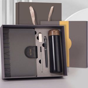 Custom Diary Business Luxury A5 PU Leather <b>Journal</b> Notebook for Set Wholesale Corporate Notebook Bottle Gift Set With USB Drive - Product Image 2