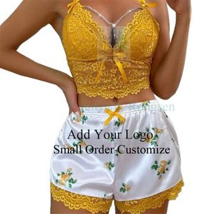 高品质女式黑色批发透明蕾丝上衣女童睡衣套装 - Product Image 2
