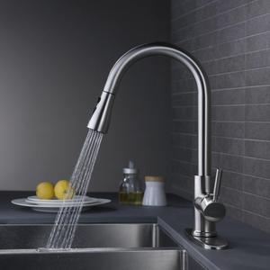 <span class=keywords><strong>Rubinetto</strong></span> da Cucina <span class=keywords><strong>a</strong></span> Braccio Alto con Singola Maniglia, Nichel Spazzolato, Miscelatore <span class=keywords><strong>a</strong></span> <span class=keywords><strong>3</strong></span> <span class=keywords><strong>Vie</strong></span> con Doccetta Estraibile in Acciaio Inox - Product Image 6