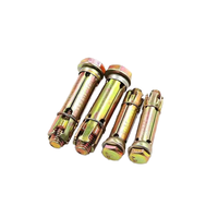 3pcs 4pcs Manchon en acier au carbone galvanisé Boulon d'ancrage à tête hexagonale Diamètre personnalisable Amovible Béton DIN Boxed