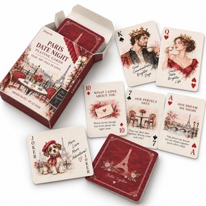 Custom Eco-Friendly Recyclable <strong>Valentine's</strong> Day Playing <strong>Cards</strong> for Romantic Dates Drinking Games-Personalized Portraits Custom Box - Product Image 2