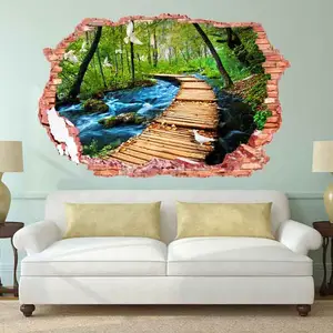 Calcomanía de vinilo de impresión UV personalizada, pegatina de pared grande para decoración del hogar, gran oferta, pegatina de PVC extraíble 3D para decoración del hogar