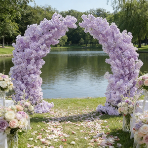 Arche <span class=keywords><strong>de</strong></span> fleurs artificielles en cerisier rose et blanc <span class=keywords><strong>de</strong></span> 7 à 10 pieds pour la décoration <span class=keywords><strong>de</strong></span> fêtes et <span class=keywords><strong>de</strong></span> mariages, vente en gros - Product Image 3