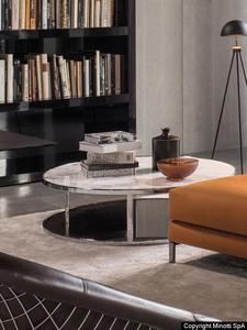 Modern Stainless Steel Frame Coffee <b>Table</b> with <b>White</b> Marble Top Home Centerpiece Living Room Bedroom Less Polished Accent <b>Table</b> - Product Image 6