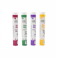 Emballage hermétique transparent anti-odeur pour enfants, tubes à cigarettes en plastique PP avec couvercle pop-top, 65 70 73 78 80 90 95 98 109 116 120 mm
