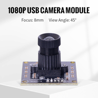 Módulo de Cámara Industrial USB 2.0 con Sensor CMOS de 1/2.7\", Montaje M12, 1080P OV2710 8mm 45 sin Distorsión, Full HD, UVC, Sin Controladores