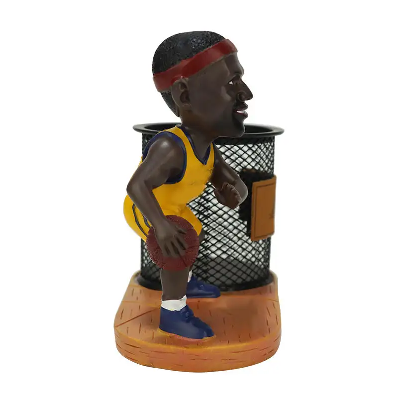 Custom Resin Bobblehead Basketball And Football Celebrity Creative Arts And Crafts Home Decor Sculpture Level Figure Pen Holder