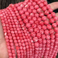 Perles de turquoise rouge veinée rondes pour bracelet DIY, accessoires de bijoux en vrac, vente en gros du fabricant, artisanat perlé fait main