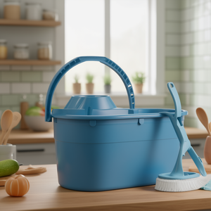 Secchio in plastica blu da 13 litri con filtro per uso in cucina - Product Image 3