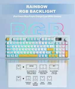 Clavier sans fil ONIKUMA G80 à 94 touches avec écran LCD et bouton multifonction : 3 modes de connexion (BT/2.4G/USB-C) - Product Image 5