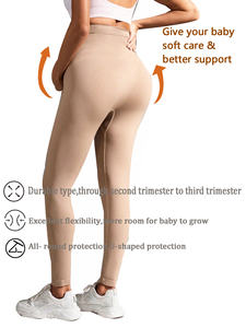 Flw XXL Schwangere Frauen Hohe Taille Atmungsaktive Yoga hosen Elastische Taille Bauch Kompression Workout Mutterschaft sport Spandex/Nylon - Product Image 5