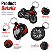 Porte-clés brodés personnalisés pour motos, échantillon rapide en 5-8 jours, solution OEM ODM tout-en-un, vente en gros de porte-clés pour motards